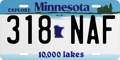 MN license plate 318NAF