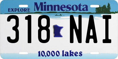 MN license plate 318NAI