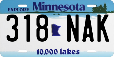 MN license plate 318NAK