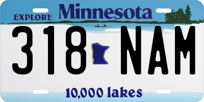 MN license plate 318NAM