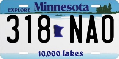 MN license plate 318NAO