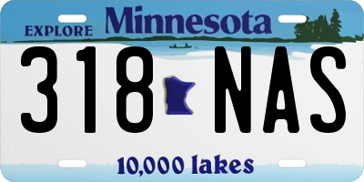 MN license plate 318NAS