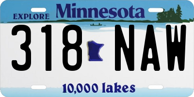 MN license plate 318NAW