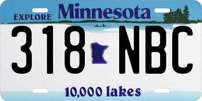 MN license plate 318NBC