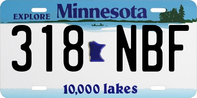 MN license plate 318NBF