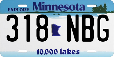 MN license plate 318NBG