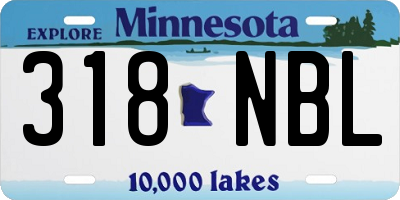 MN license plate 318NBL