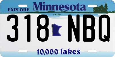 MN license plate 318NBQ