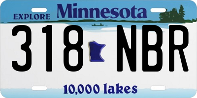 MN license plate 318NBR