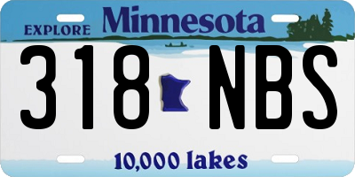MN license plate 318NBS
