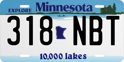 MN license plate 318NBT