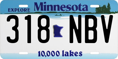 MN license plate 318NBV