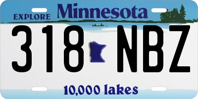 MN license plate 318NBZ