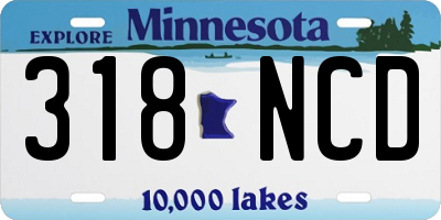 MN license plate 318NCD