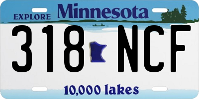 MN license plate 318NCF