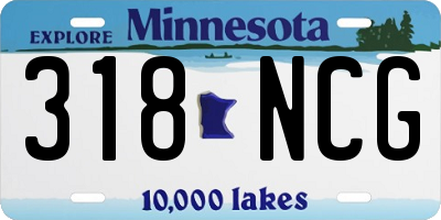 MN license plate 318NCG