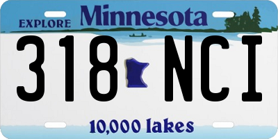 MN license plate 318NCI