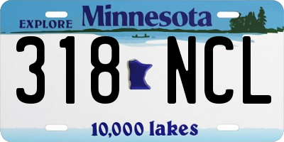 MN license plate 318NCL