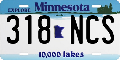 MN license plate 318NCS