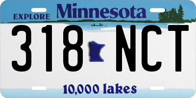 MN license plate 318NCT