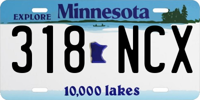 MN license plate 318NCX