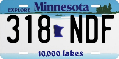 MN license plate 318NDF