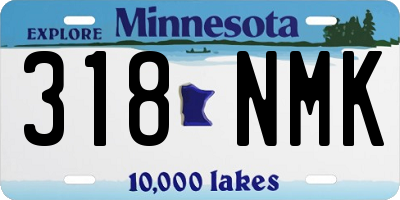 MN license plate 318NMK