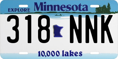 MN license plate 318NNK