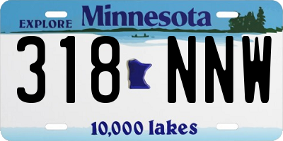 MN license plate 318NNW