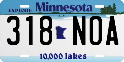 MN license plate 318NOA