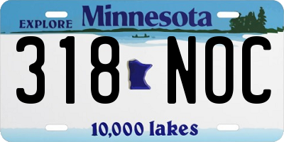 MN license plate 318NOC