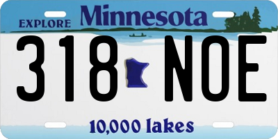 MN license plate 318NOE