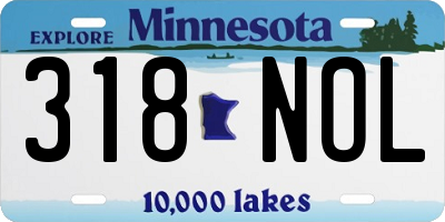 MN license plate 318NOL