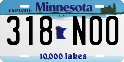 MN license plate 318NOO