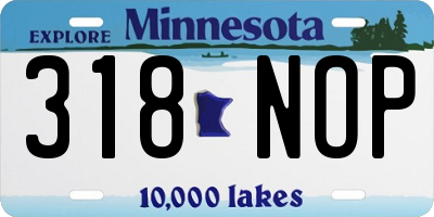 MN license plate 318NOP