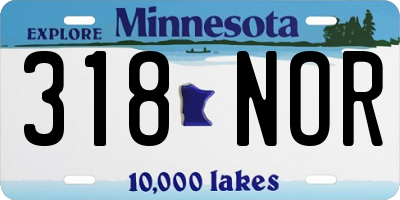 MN license plate 318NOR