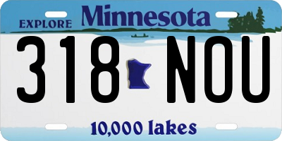 MN license plate 318NOU