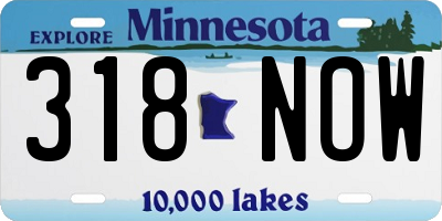 MN license plate 318NOW