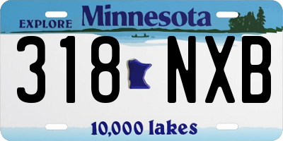 MN license plate 318NXB