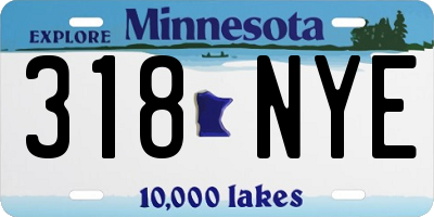 MN license plate 318NYE