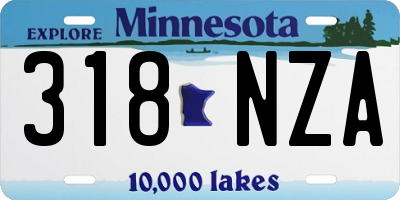 MN license plate 318NZA