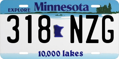 MN license plate 318NZG