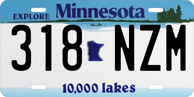 MN license plate 318NZM
