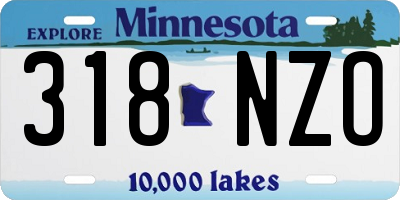 MN license plate 318NZO