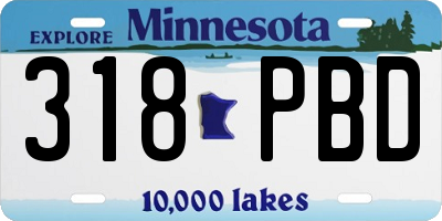 MN license plate 318PBD
