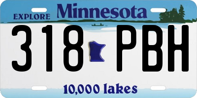 MN license plate 318PBH