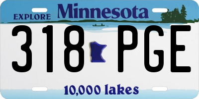 MN license plate 318PGE