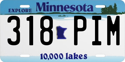 MN license plate 318PIM