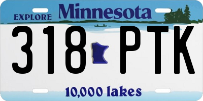 MN license plate 318PTK