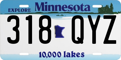 MN license plate 318QYZ